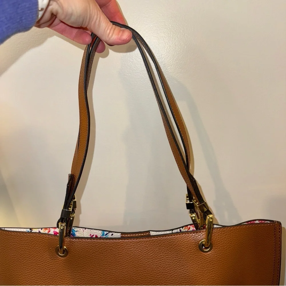 Steve Madden Brown Faux Leather Tote Bag Floral inside‎ - Picture 5 of 6